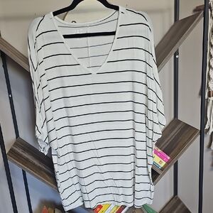 Striped V-Neck Women's Top